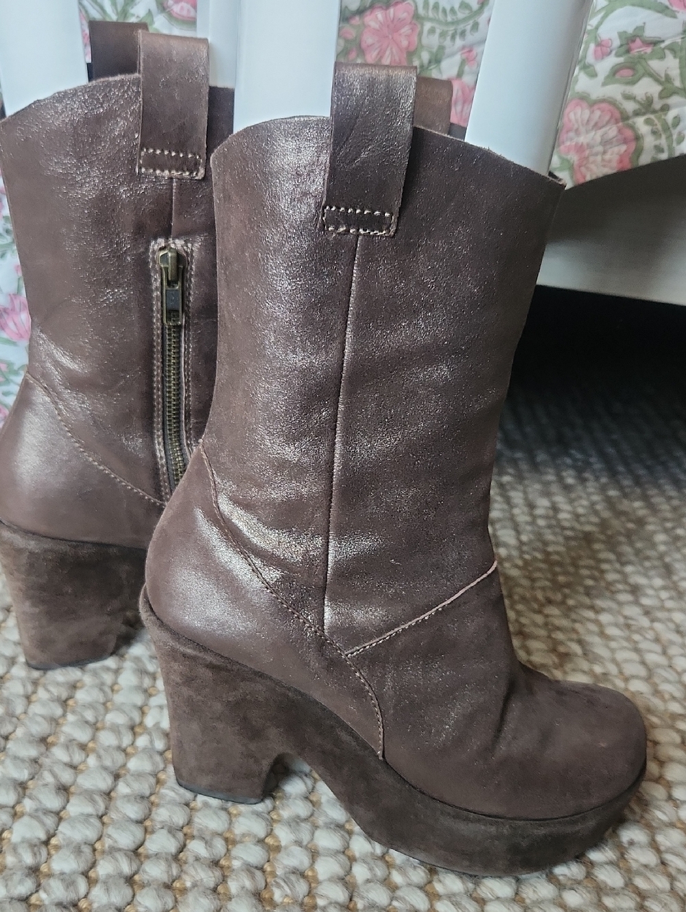 Kork Ease Women's High Platform Ankle Boots in Metallic Bronze